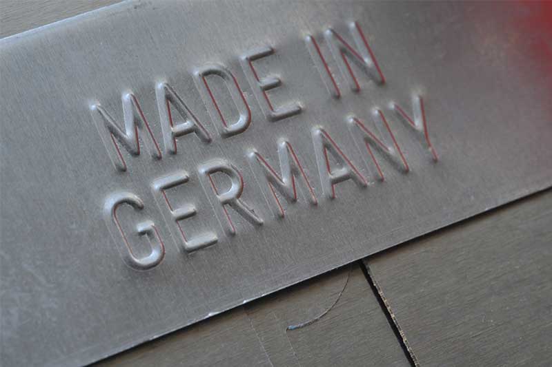 Metallplatte mit der PRägung MADE IN GERMANY