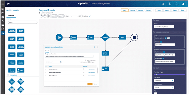 OpenText Oberfläche