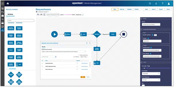 OpenText Oberfläche