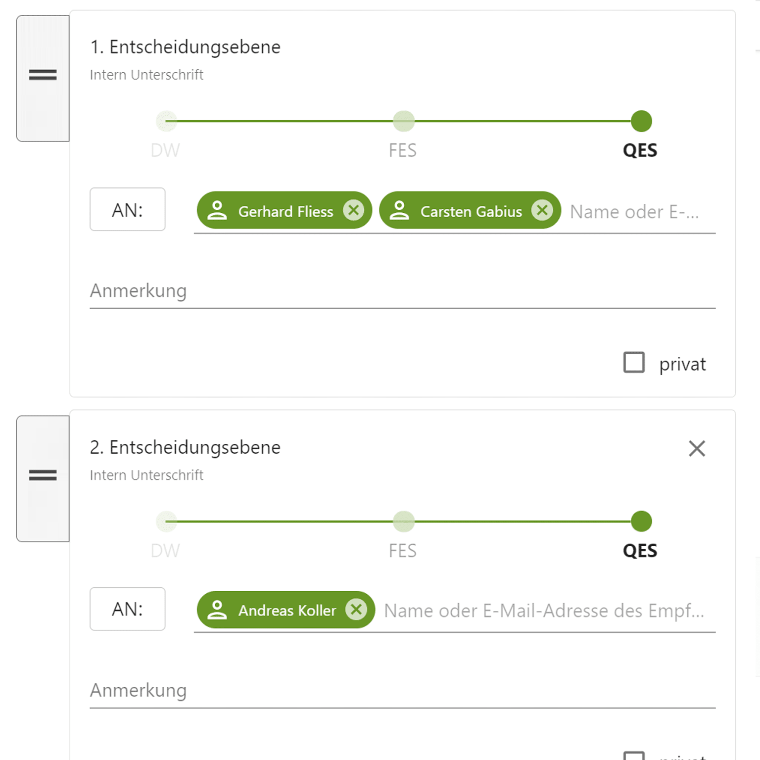 Einrichtung eines Signaturworkflows in MOXIS