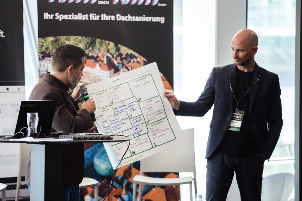 Die Leiter präsentieren die Ergebnisse der Workshop Sessions
